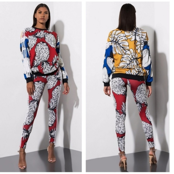 adidas Pants - Adidas pineapple leggings size XS